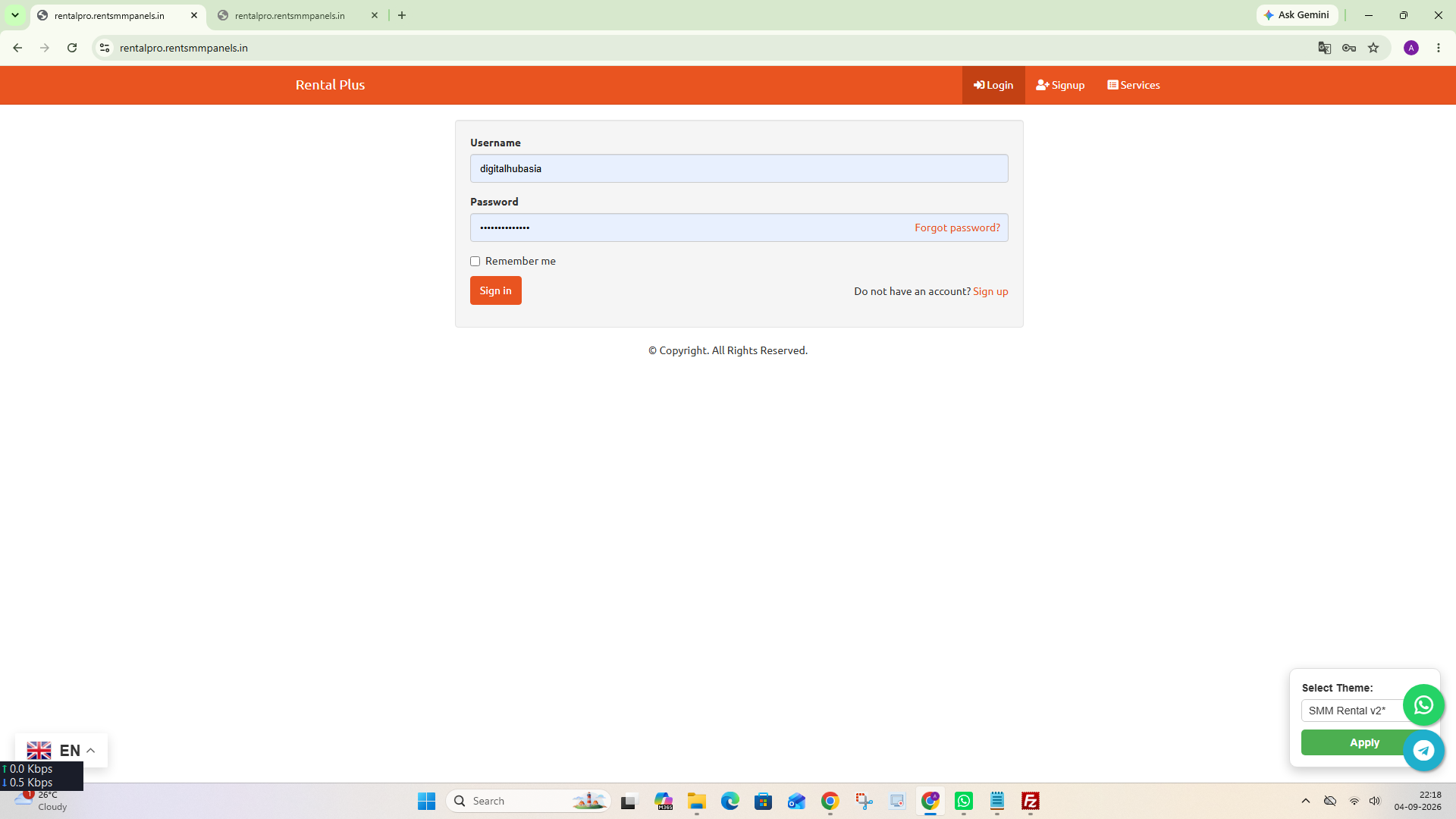 SMM Rental V2 theme preview